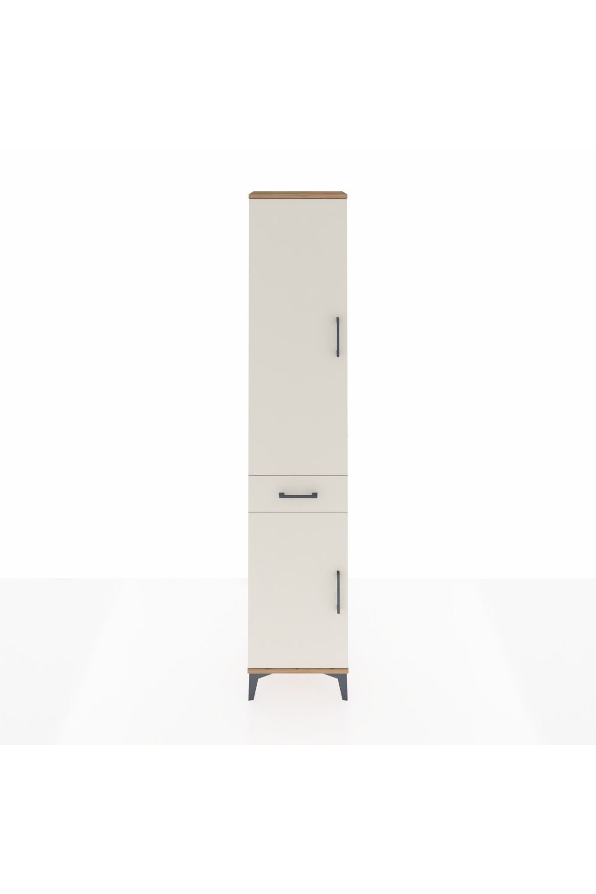 Arges Dolap 3 Raflı Tek Çekmeceli Tek Askılı 44x30x221 Çam-Aytaşı