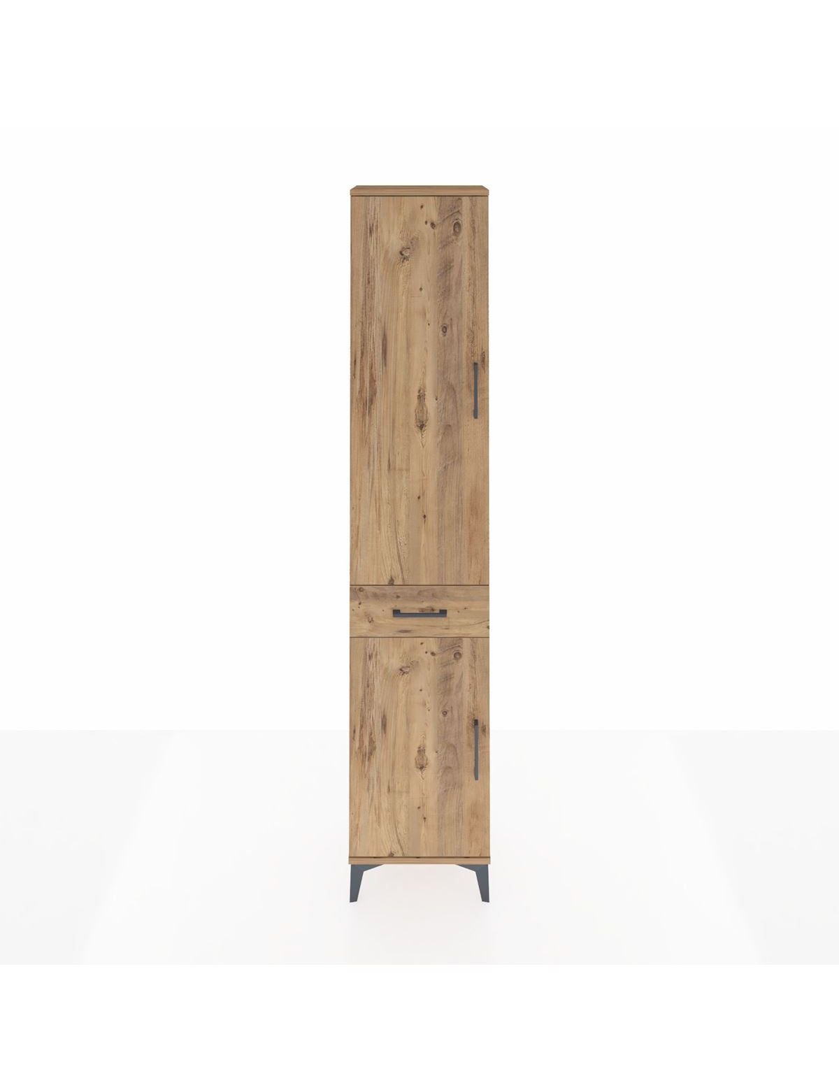 Arges Dolap 3 Raflı Tek Çekmeceli Tek Askılı 44x30x221 Çam-Çam