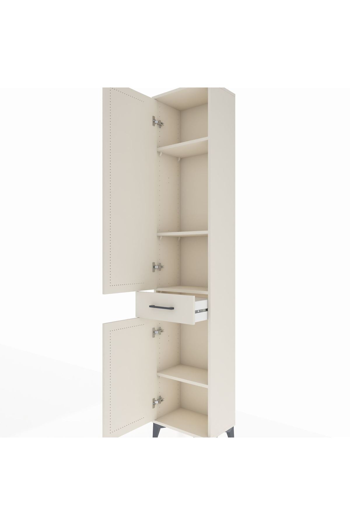 Arges Dolap 4 Raflı Tek Çekmeceli 2 Kapaklı 44x30x221 Aytaşı-Aytaşı