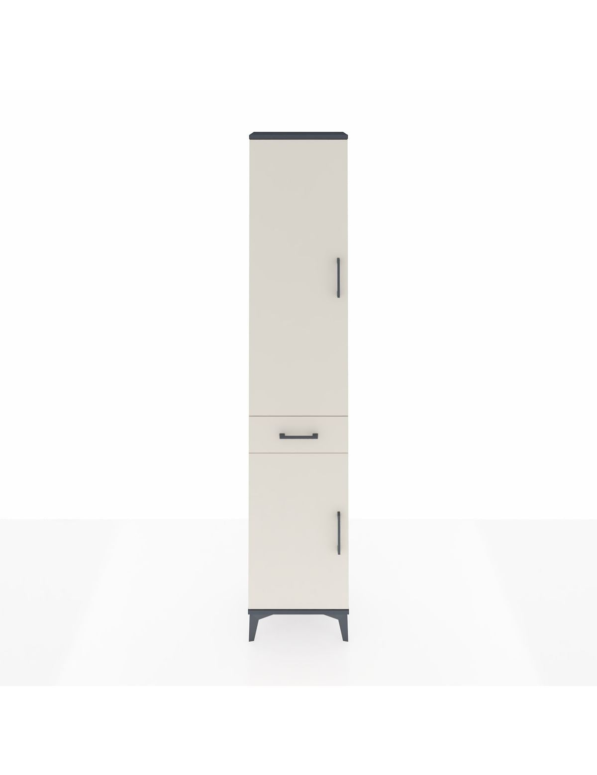 Arges Dolap 4 Raflı Tek Çekmeceli 2 Kapaklı 44x30x221 Antrasit-Aytaşı