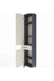 Arges Dolap 4 Raflı Tek Çekmeceli 2 Kapaklı 44x30x221 Antrasit-Aytaşı