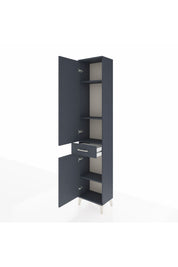 Arges Dolap 4 Raflı Tek Çekmeceli 2 Kapaklı 44x30x221 Antrasit-Antrasit