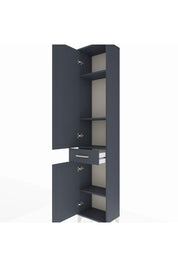 Arges Dolap 4 Raflı Tek Çekmeceli 2 Kapaklı 44x30x221 Antrasit-Antrasit