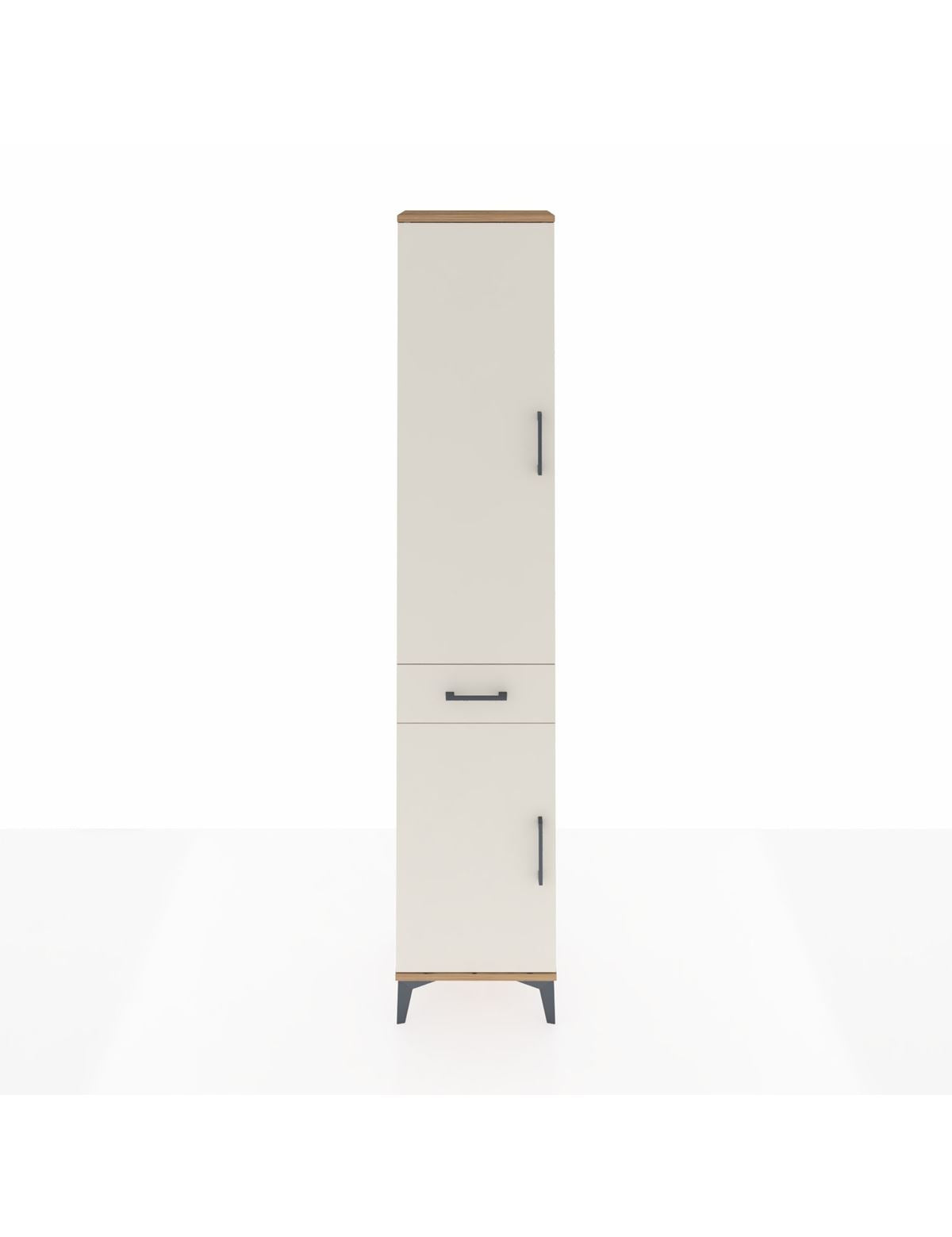 Arges Dolap 4 Raflı Tek Çekmeceli 2 Kapaklı 44x30x221 Çam-Aytaşı