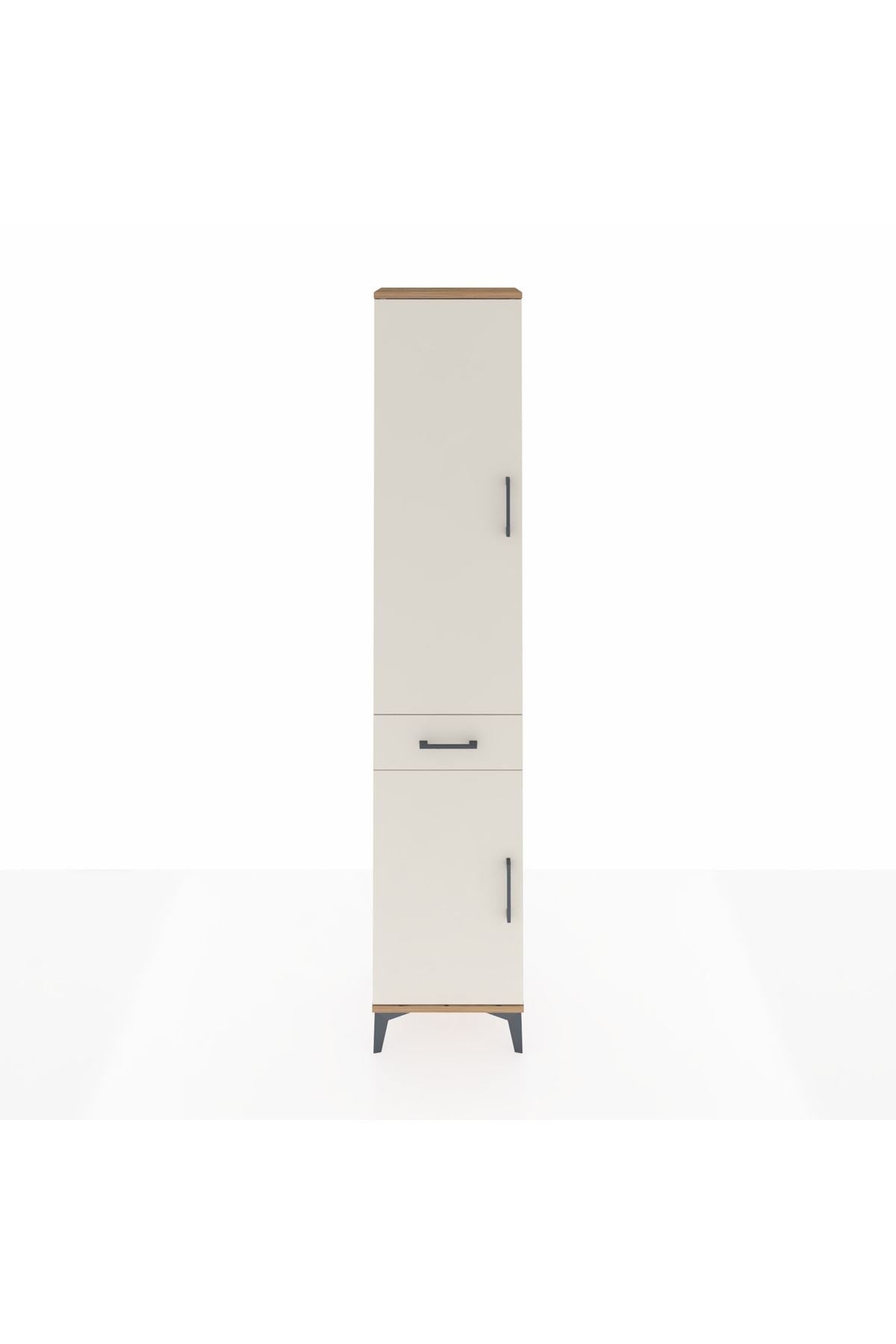 Arges Dolap 4 Raflı Tek Çekmeceli 2 Kapaklı 44x30x221 Çam-Aytaşı