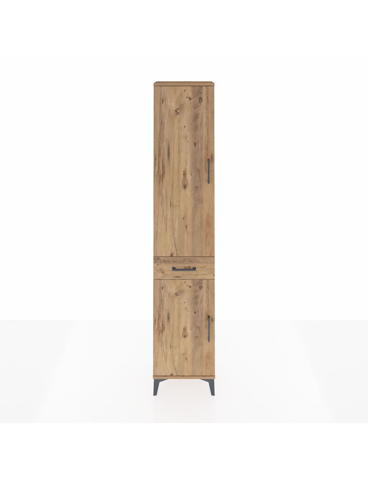 Arges Dolap 4 Raflı Tek Çekmeceli 2 Kapaklı 44x30x221 Çam-Çam