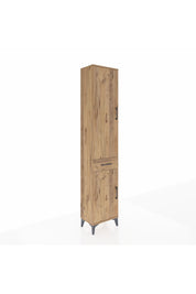 Arges Dolap 4 Raflı Tek Çekmeceli 2 Kapaklı 44x30x221 Çam-Çam