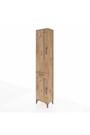 Arges Dolap 4 Raflı Tek Çekmeceli 2 Kapaklı 44x30x221 Çam-Çam