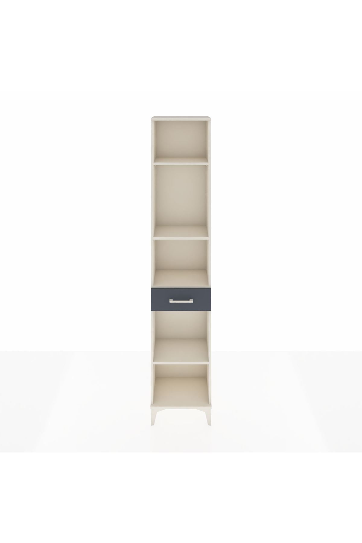 Arges Dolap 4 Raflı Tek Çekmeceli 44x30x221 Aytaşı-Antrasit