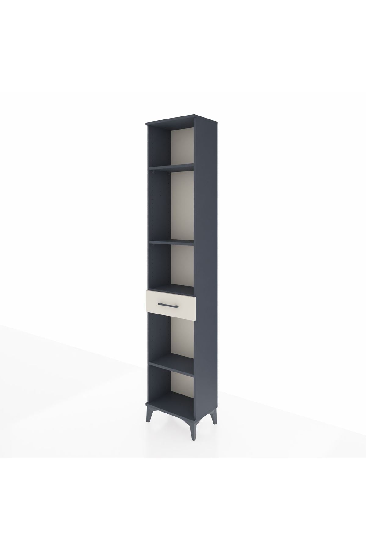 Arges Dolap 4 Raflı Tek Çekmeceli 44x30x221 Antrasit-Aytaşı