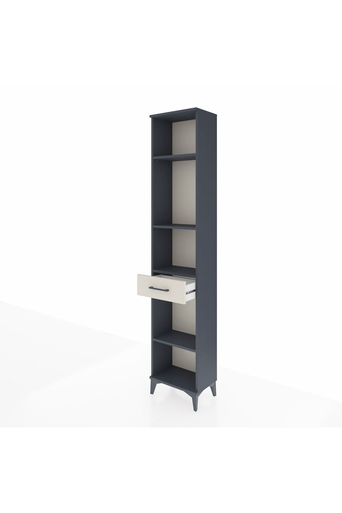 Arges Dolap 4 Raflı Tek Çekmeceli 44x30x221 Antrasit-Aytaşı