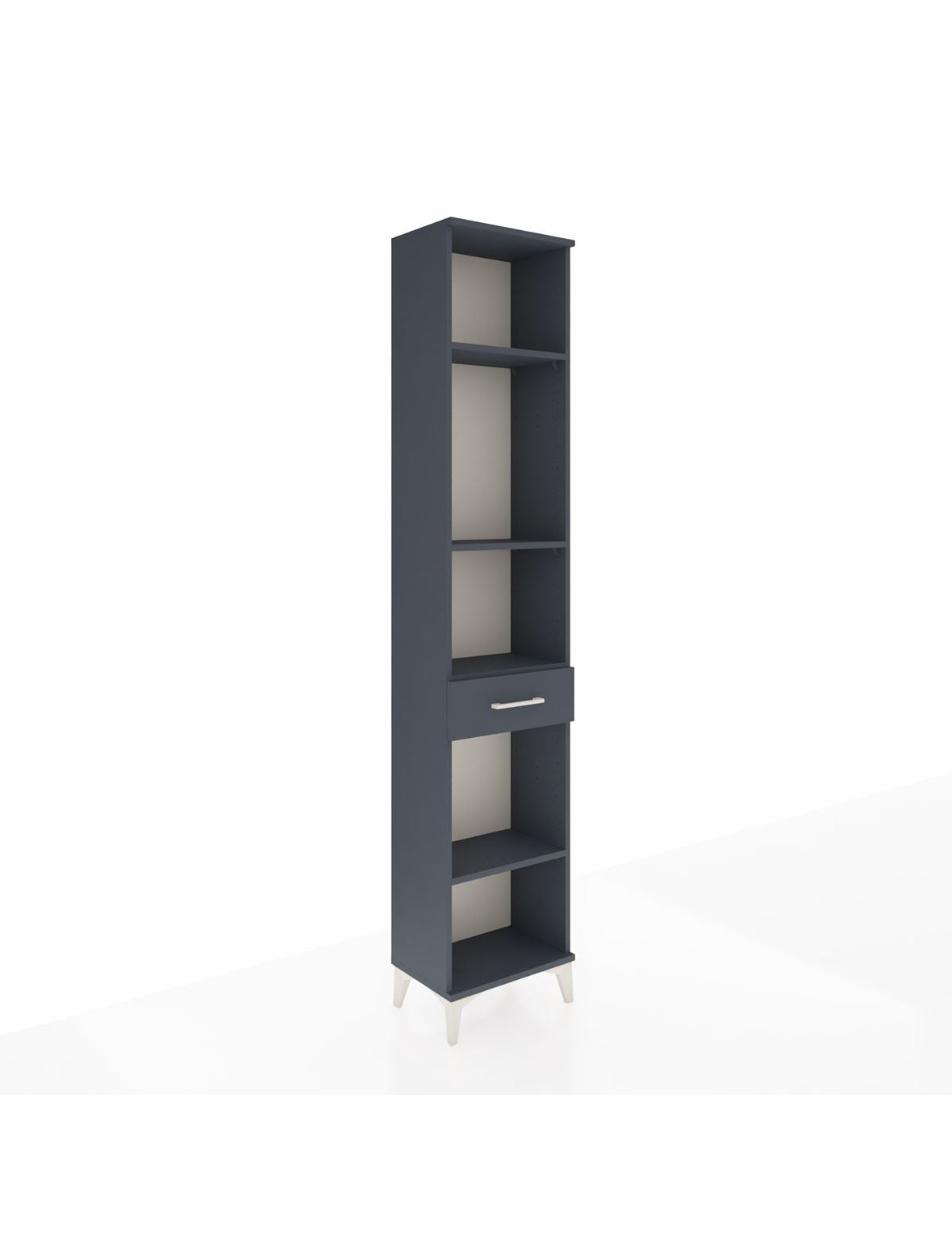 Arges Dolap 4 Raflı Tek Çekmeceli 44x30x221 Antrasit-Antrasit