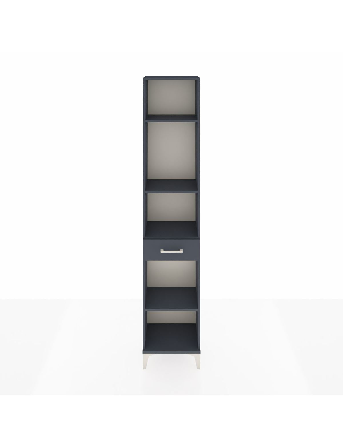 Arges Dolap 4 Raflı Tek Çekmeceli 44x30x221 Antrasit-Antrasit