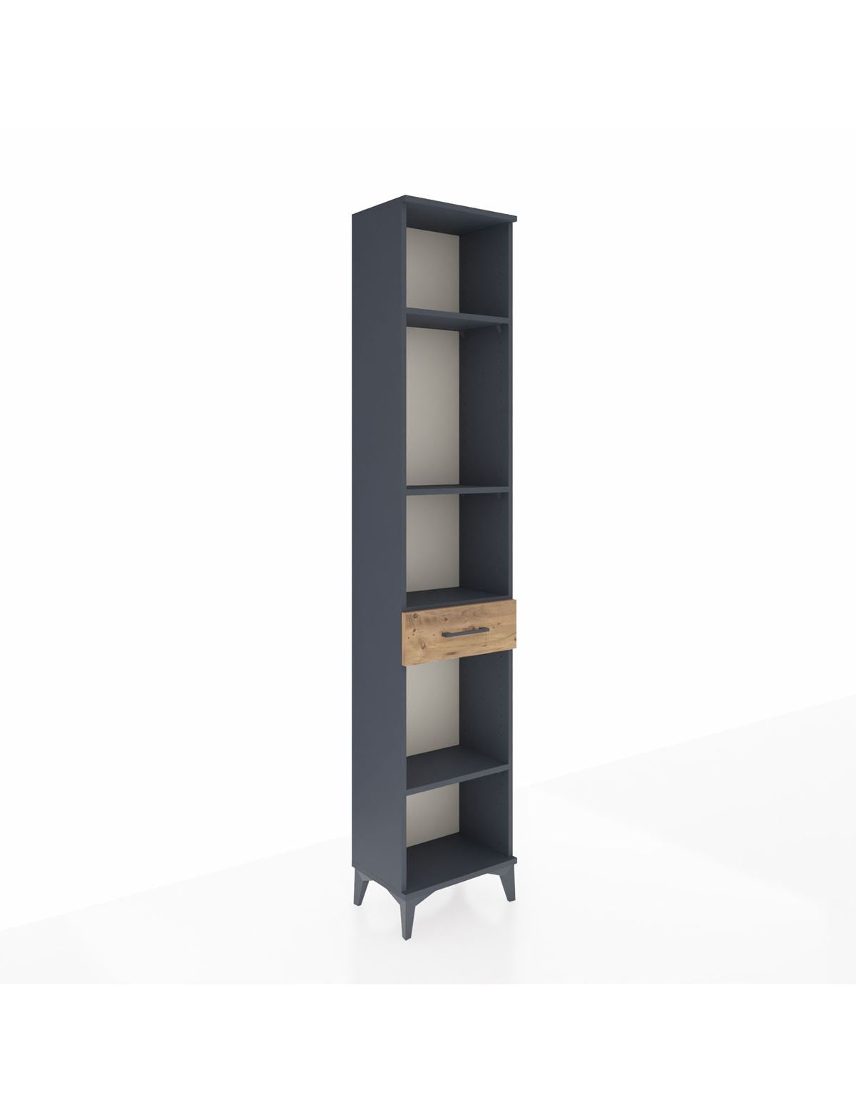 Arges Dolap 4 Raflı Tek Çekmeceli 44x30x221 Antrasit-Çam