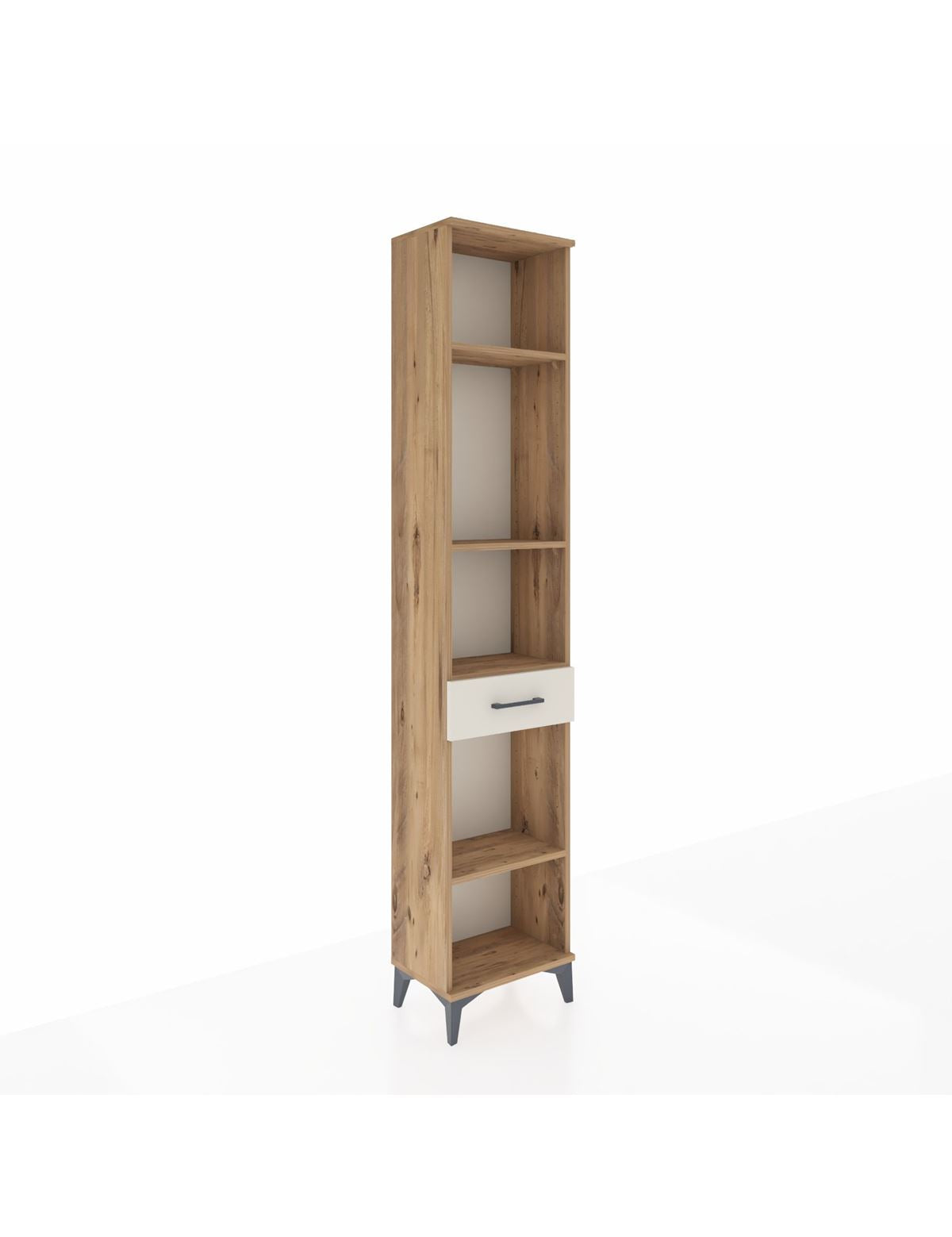 Arges Dolap 4 Raflı Tek Çekmeceli 44x30x221 Çam-Aytaşı