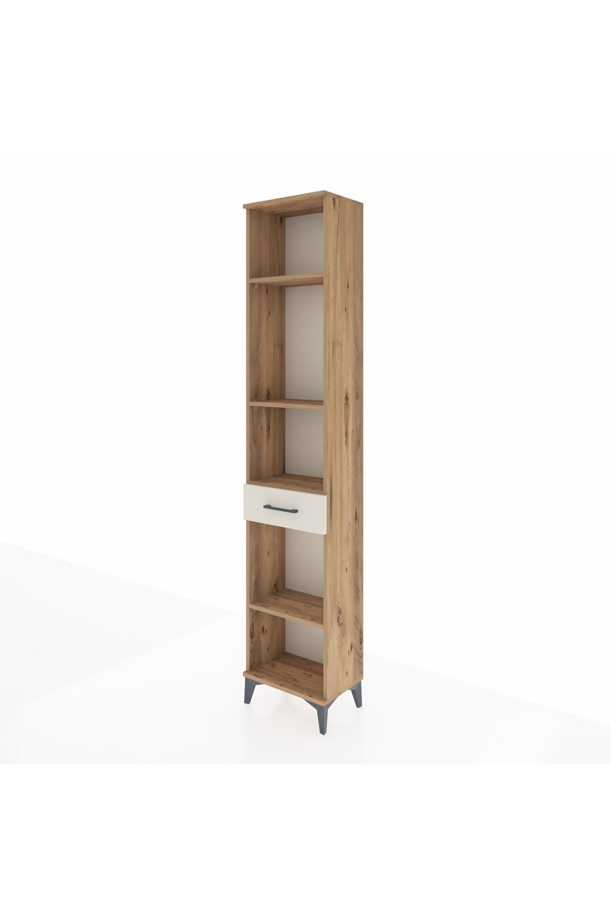 Arges Dolap 4 Raflı Tek Çekmeceli 44x30x221 Çam-Aytaşı