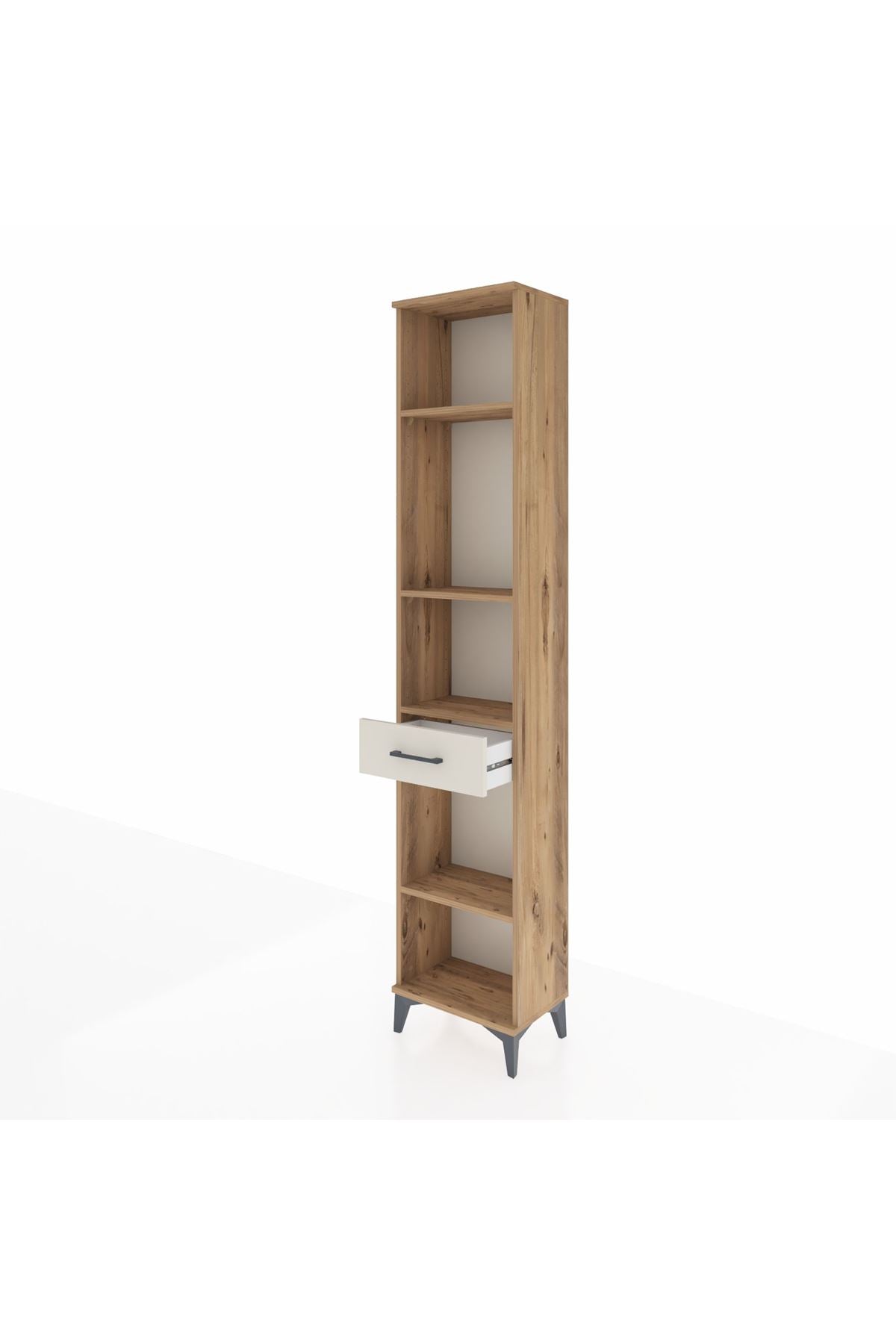 Arges Dolap 4 Raflı Tek Çekmeceli 44x30x221 Çam-Aytaşı