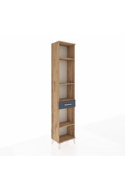 Arges Dolap 4 Raflı Tek Çekmeceli 44x30x221 Çam-Antrasit