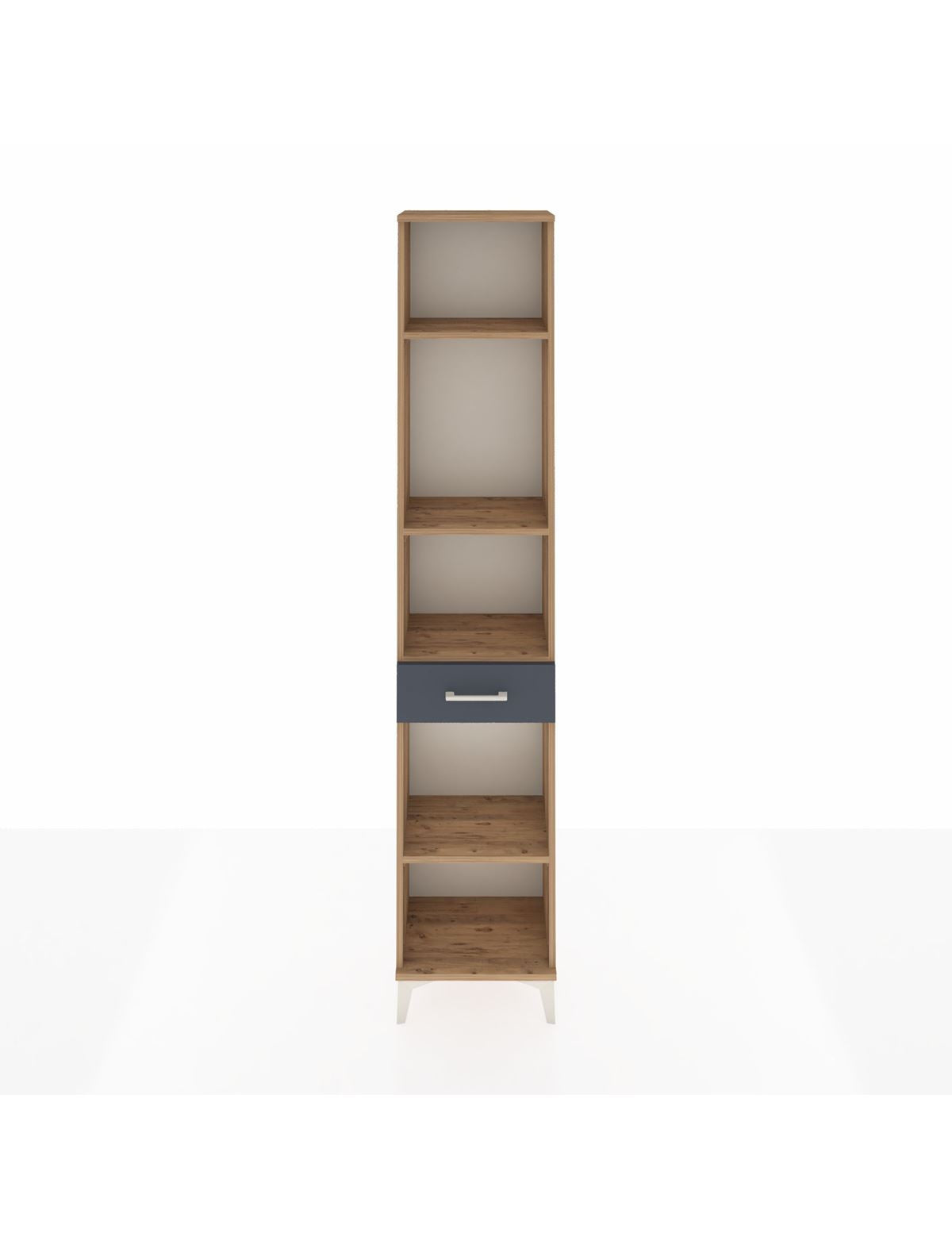 Arges Dolap 4 Raflı Tek Çekmeceli 44x30x221 Çam-Antrasit