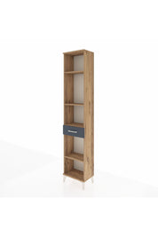 Arges Dolap 4 Raflı Tek Çekmeceli 44x30x221 Çam-Antrasit