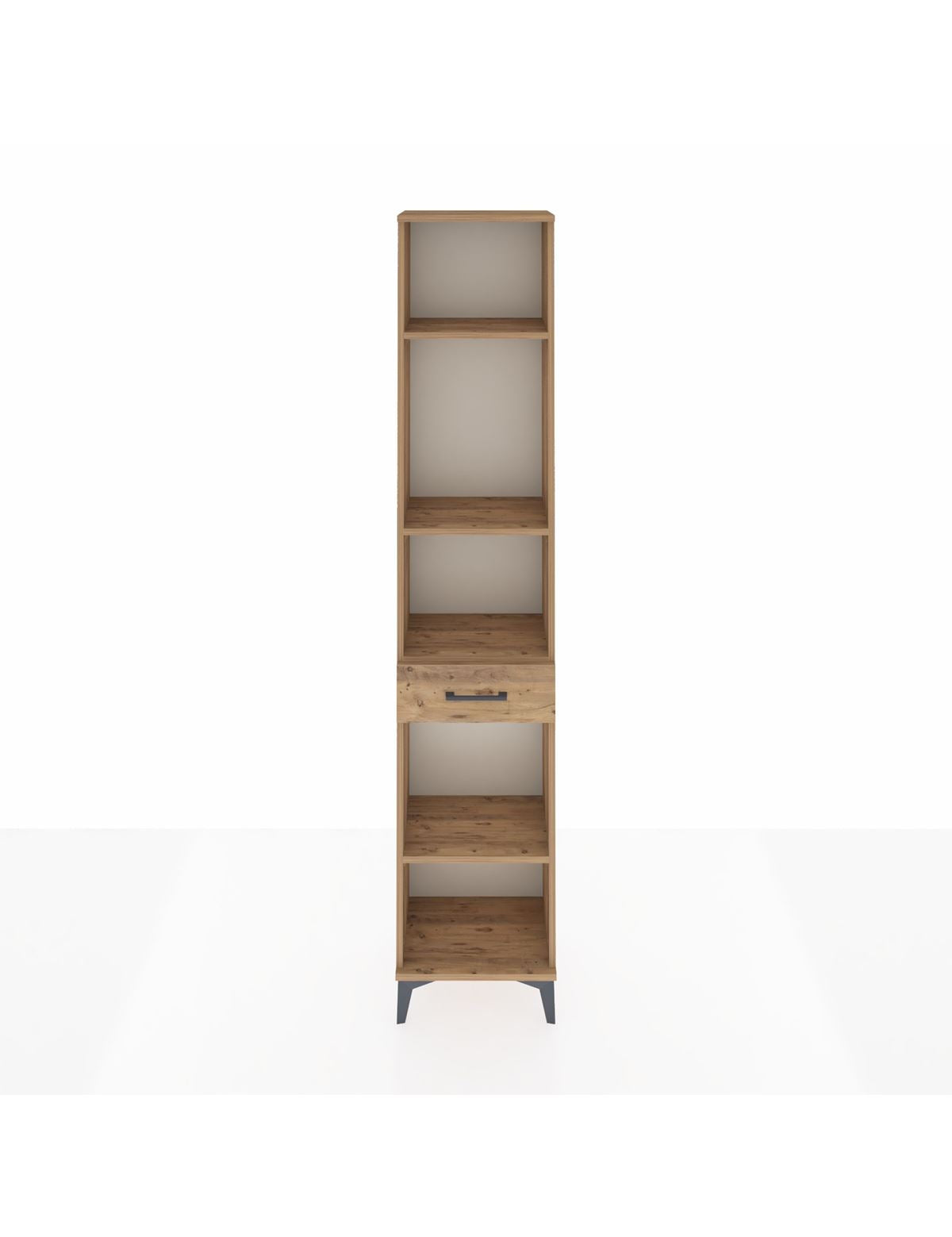 Arges Dolap 4 Raflı Tek Çekmeceli 44x30x221 Çam-Çam