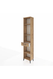 Arges Dolap 4 Raflı Tek Çekmeceli 44x30x221 Çam-Çam