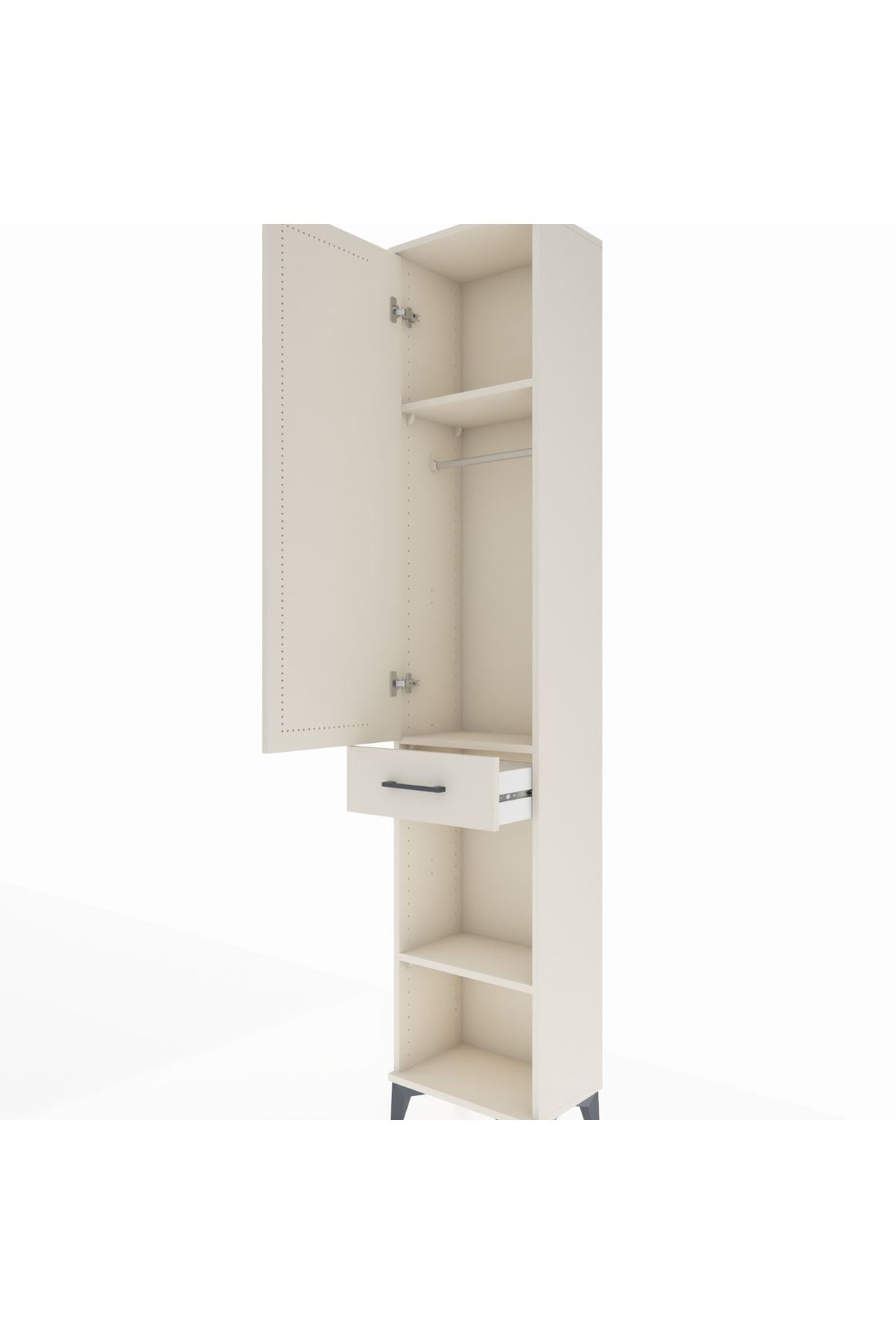 Arges Dolap 3 Raflı Tek Çekmeceli Tek Askılı 44x30x221 Aytaşı-Aytaşı