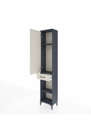 Arges Dolap 3 Raflı Tek Çekmeceli Tek Askılı 44x30x221 Antrasit-Aytaşı