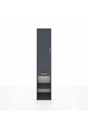 Arges Dolap 3 Raflı Tek Çekmeceli Tek Askılı 44x30x221 Antrasit-Antrasit