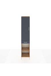 Arges Dolap 3 Raflı Tek Çekmeceli Tek Askılı 44x30x221 Çam-Antrasit