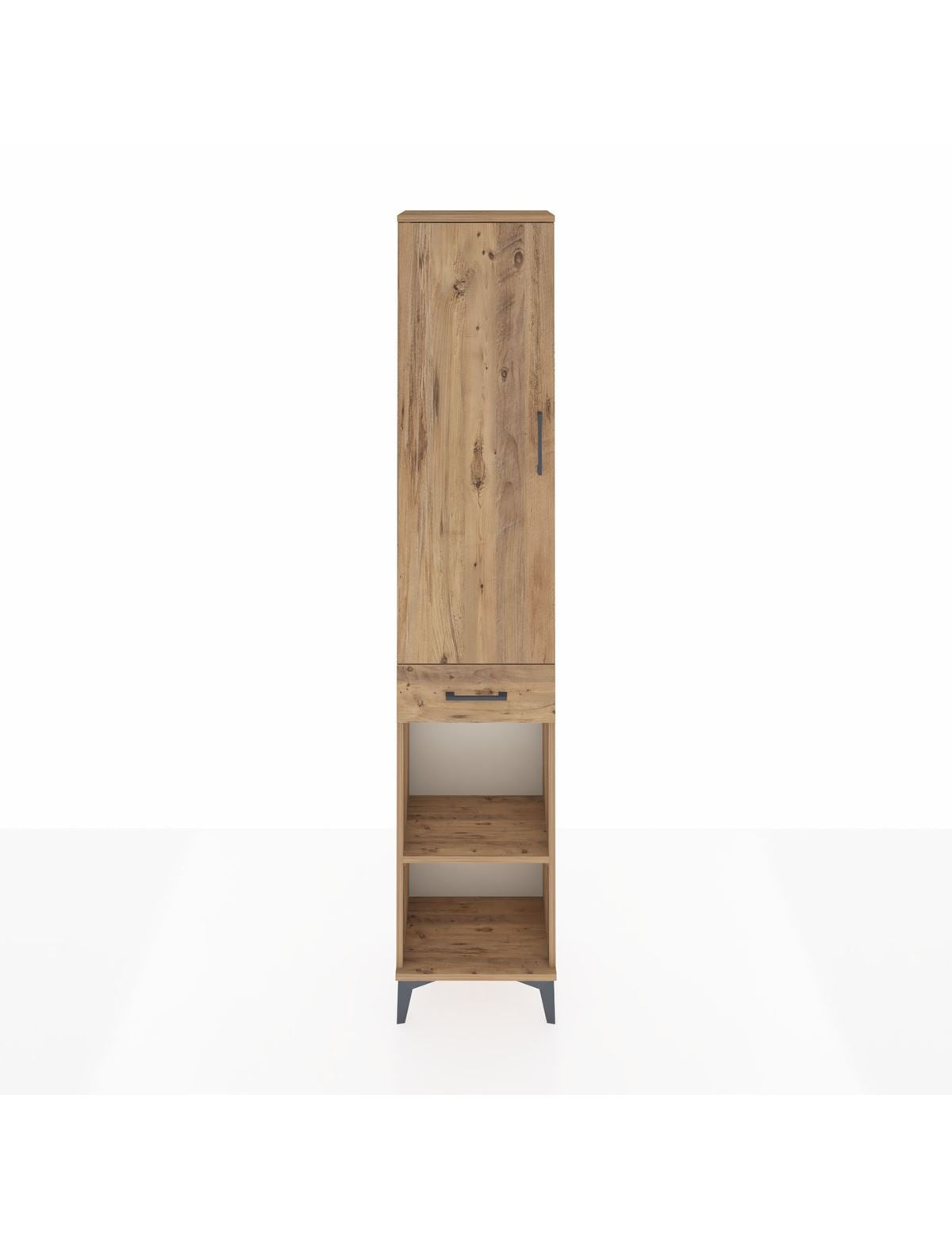 Arges Dolap 3 Raflı Tek Çekmeceli Tek Askılı 44x30x221 Çam-Çam