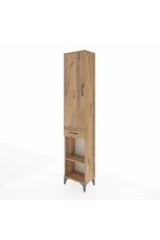 Arges Dolap 3 Raflı Tek Çekmeceli Tek Askılı 44x30x221 Çam-Çam