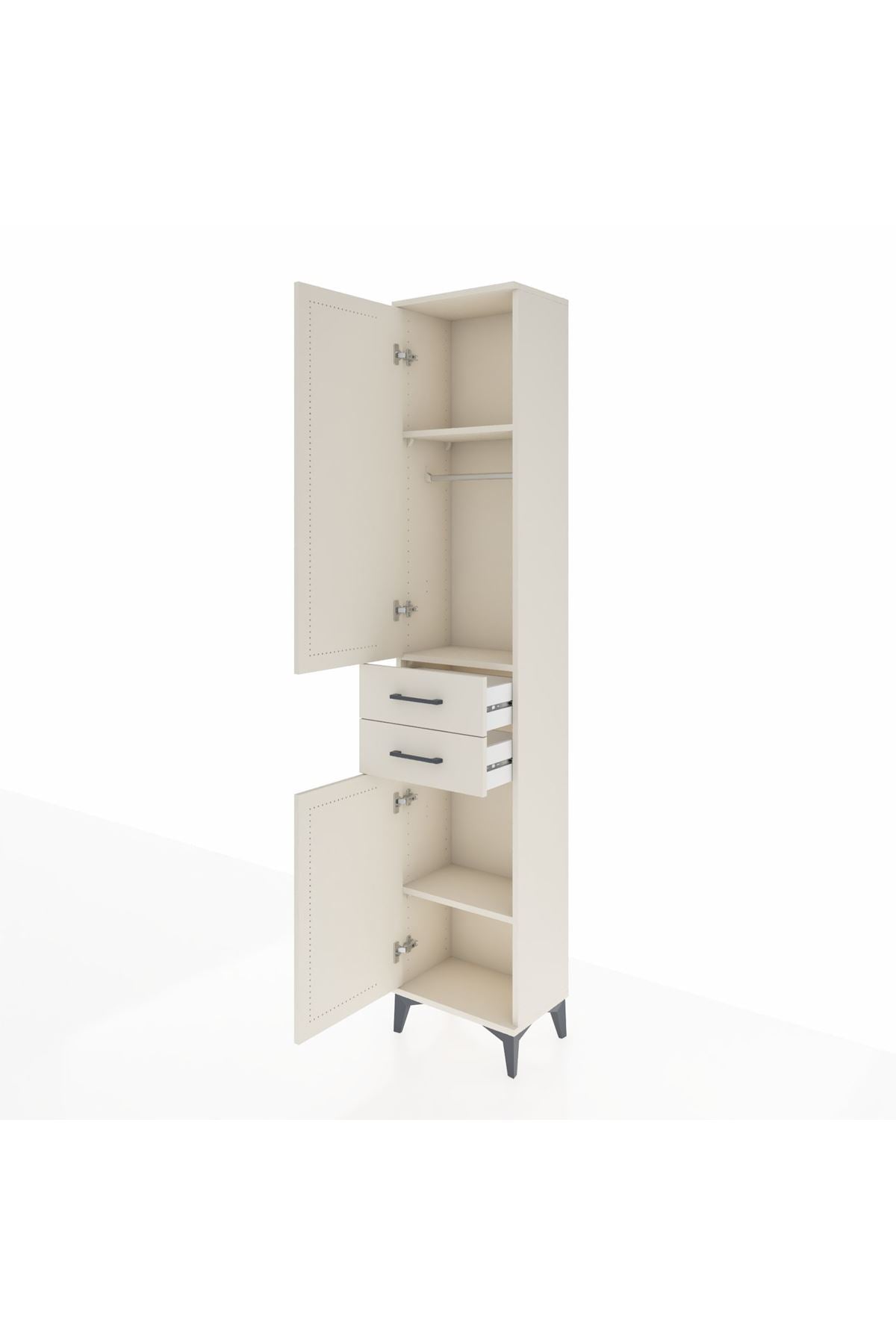 Arges Dolap 3 Raflı 2 Çekmeceli Tek Askılı 44x30x221 Aytaşı-Aytaşı