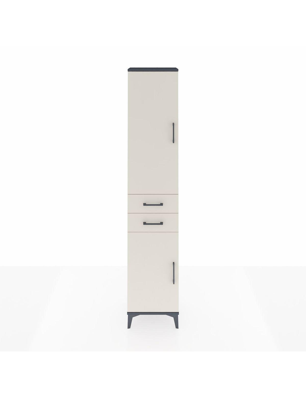 Arges Dolap 3 Raflı 2 Çekmeceli Tek Askılı 44x30x221 Antrasit-Aytaşı