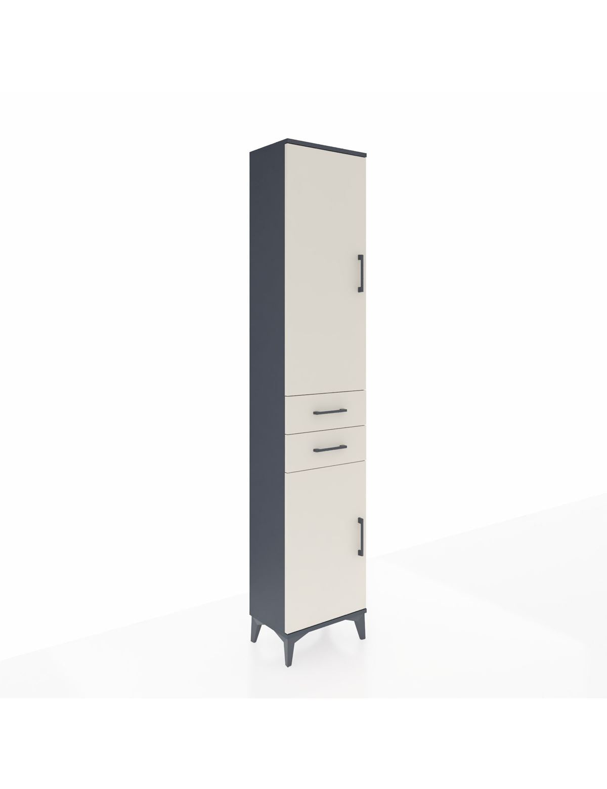 Arges Dolap 3 Raflı 2 Çekmeceli Tek Askılı 44x30x221 Antrasit-Aytaşı