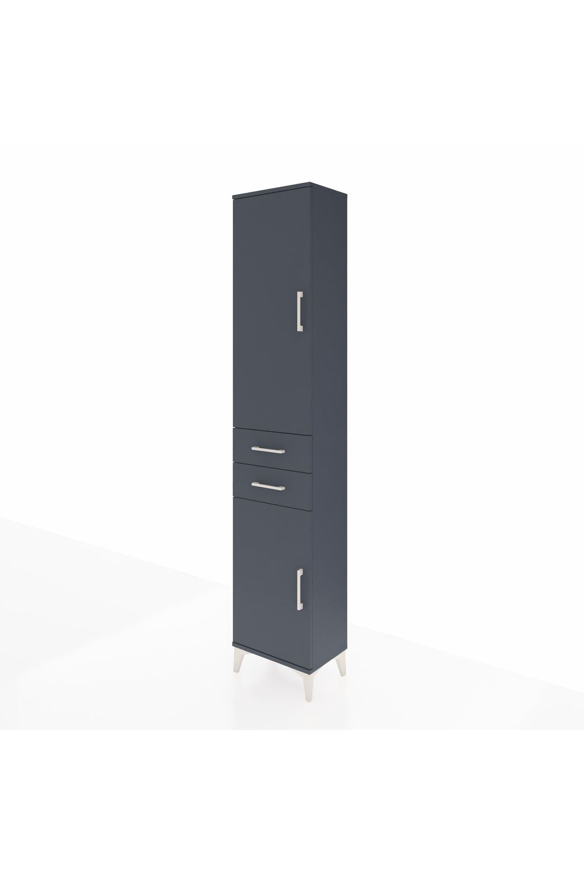 Arges Dolap 3 Raflı 2 Çekmeceli Tek Askılı 44x30x221 Antrasit-Antrasit