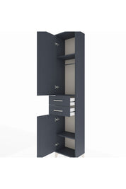 Arges Dolap 3 Raflı 2 Çekmeceli Tek Askılı 44x30x221 Antrasit-Antrasit