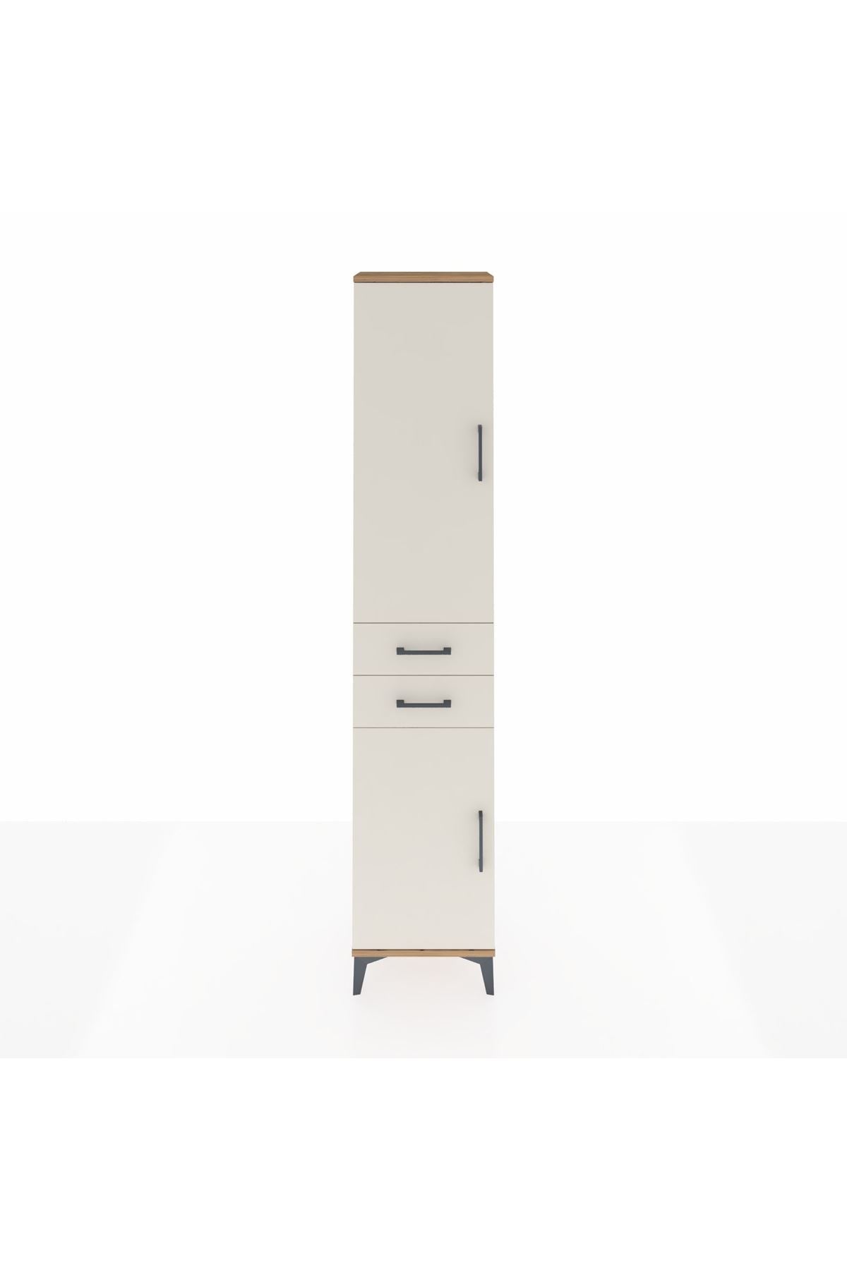 Arges Dolap 3 Raflı 2 Çekmeceli Tek Askılı 44x30x221 Çam-Aytaşı