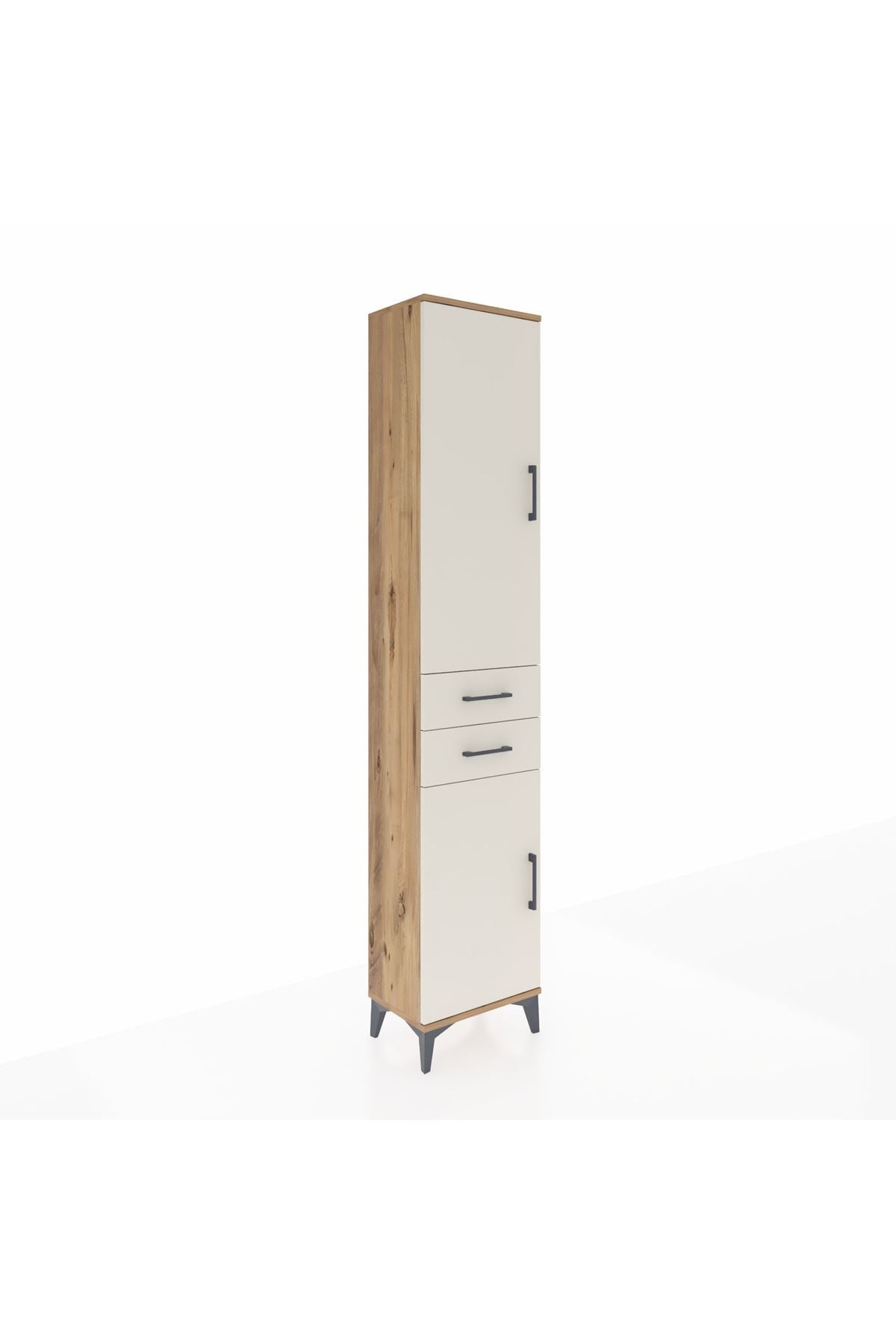 Arges Dolap 3 Raflı 2 Çekmeceli Tek Askılı 44x30x221 Çam-Aytaşı