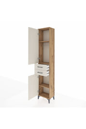 Arges Dolap 3 Raflı 2 Çekmeceli Tek Askılı 44x30x221 Çam-Aytaşı