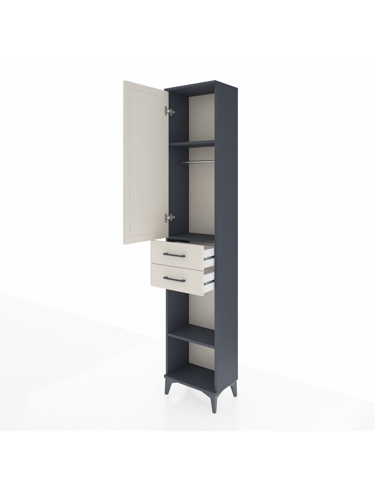 Arges Dolap 3 Raflı 2 Çekmeceli Tek Askılı 44x30x221 - S28M188V4A
