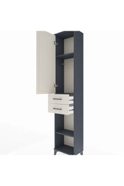 Arges Dolap 3 Raflı 2 Çekmeceli Tek Askılı 44x30x221 Antrasit-Aytaşı