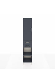 Arges Dolap 3 Raflı 2 Çekmeceli Tek Askılı 44x30x221 Antrasit-Antrasit