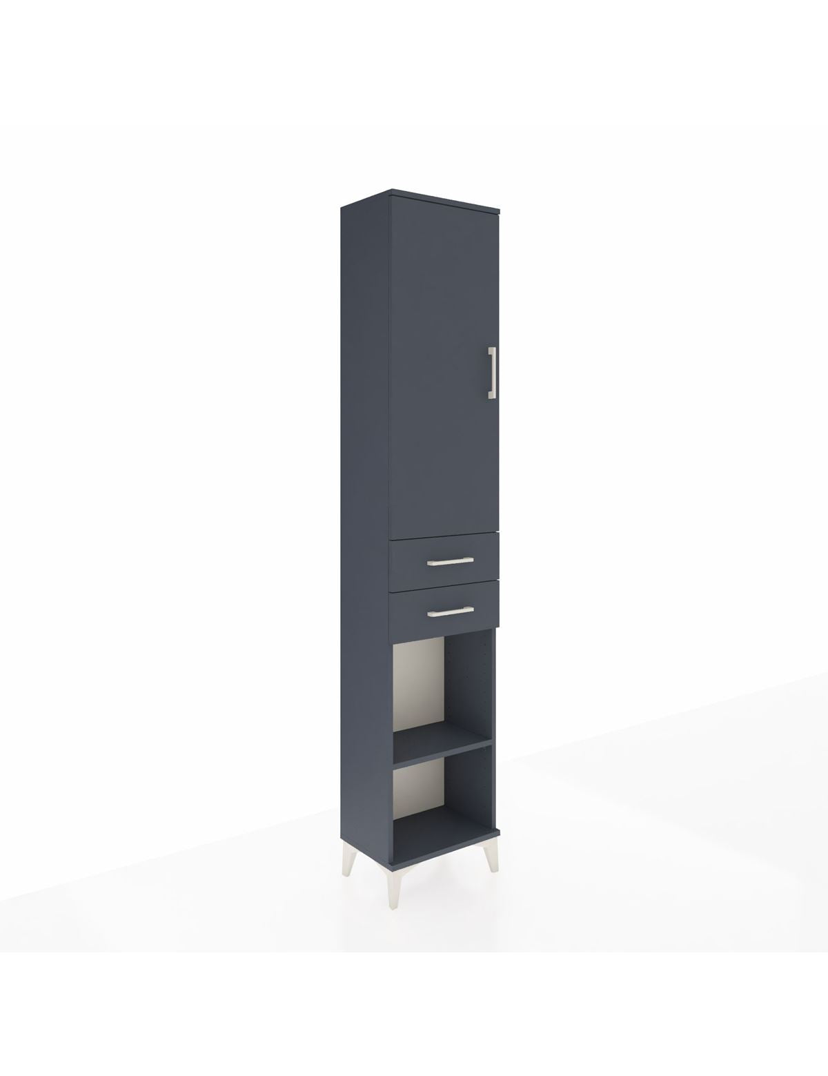 Arges Dolap 3 Raflı 2 Çekmeceli Tek Askılı 44x30x221 Antrasit-Antrasit