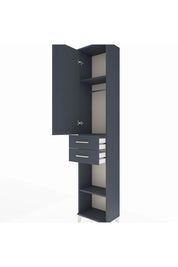 Arges Dolap 3 Raflı 2 Çekmeceli Tek Askılı 44x30x221 Antrasit-Antrasit