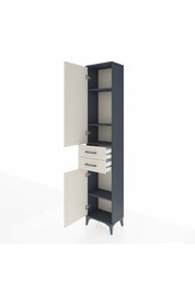 Arges Dolap 4 Raflı 2 Çekmeceli 2 Kapaklı 44x30x221 Antrasit-Aytaşı