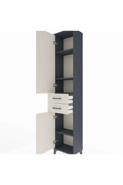 Arges Dolap 4 Raflı 2 Çekmeceli 2 Kapaklı 44x30x221 Antrasit-Aytaşı