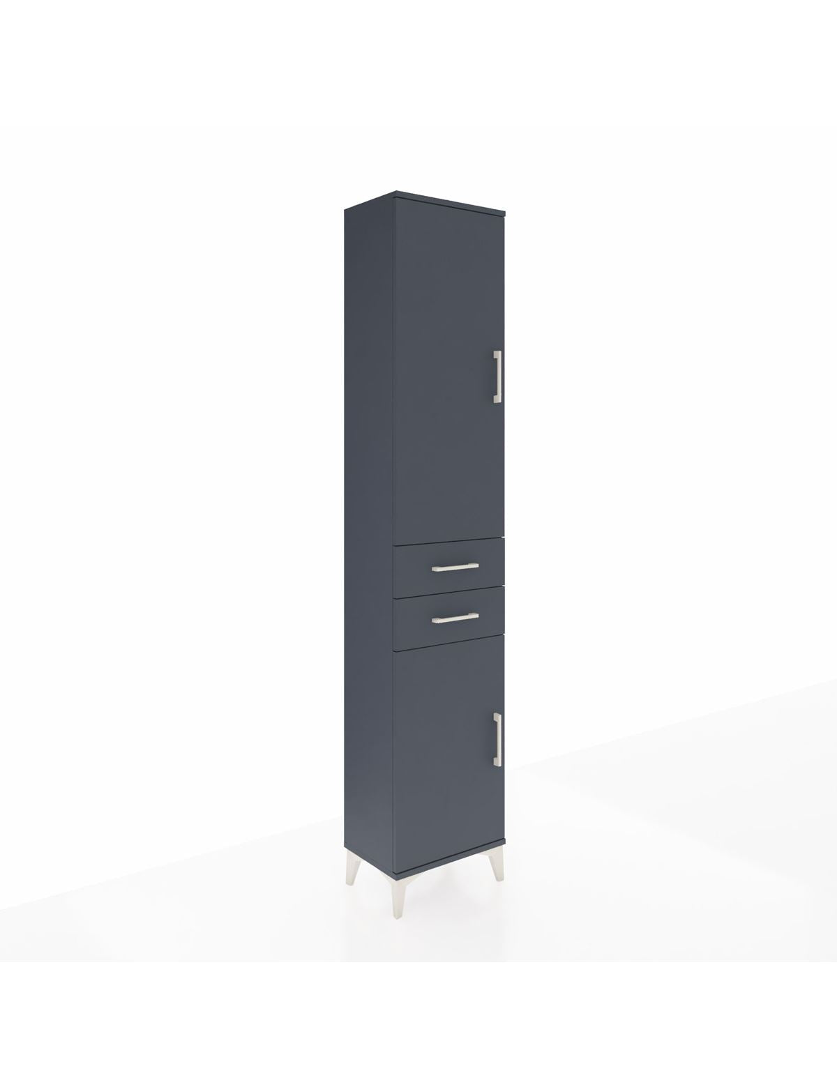 Arges Dolap 4 Raflı 2 Çekmeceli 2 Kapaklı 44x30x221 Antrasit-Antrasit