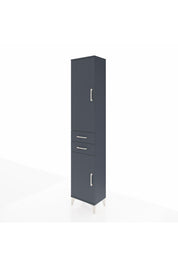 Arges Dolap 4 Raflı 2 Çekmeceli 2 Kapaklı 44x30x221 Antrasit-Antrasit