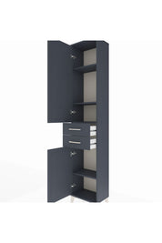 Arges Dolap 4 Raflı 2 Çekmeceli 2 Kapaklı 44x30x221 Antrasit-Antrasit